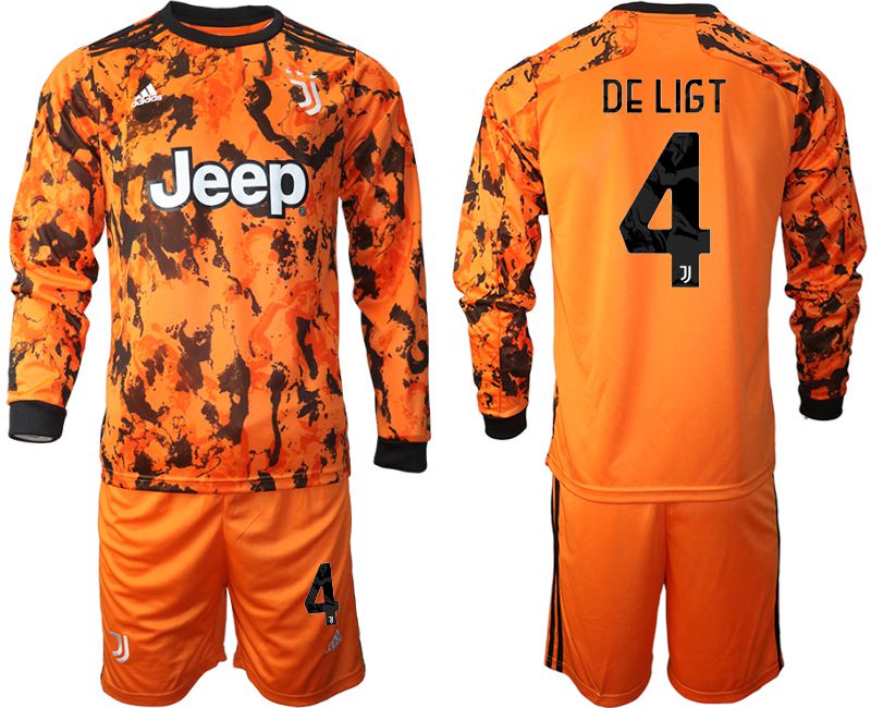 Men 2020-2021 club Juventus away long sleeves #4 orange Soccer Jerseys->juventus jersey->Soccer Club Jersey